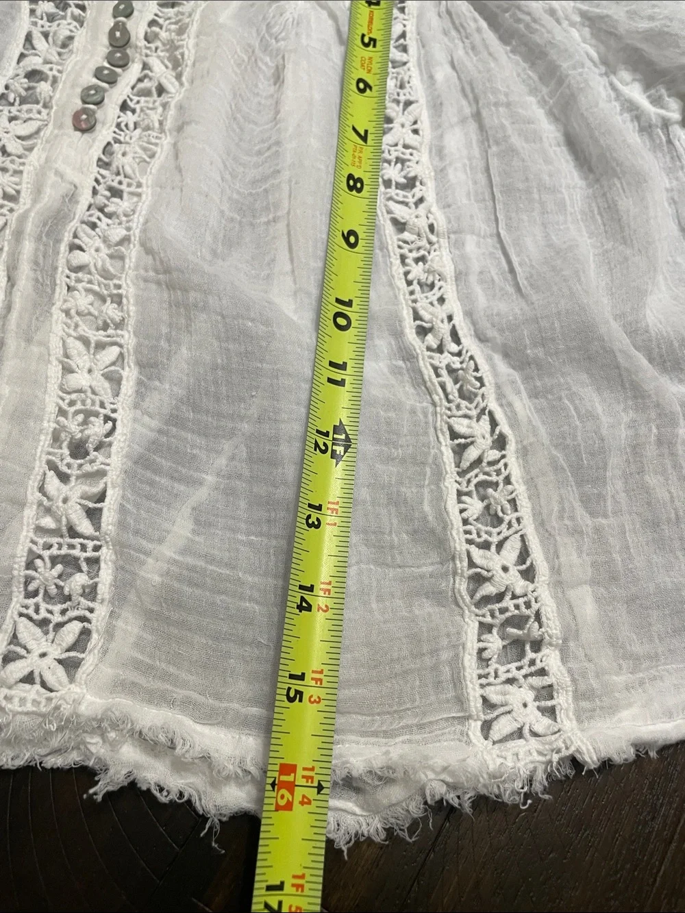 Free People FP One White Lace Crochet Boho Blouse XS